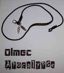NEW HANDMADE Olmec Apocalypse silver alloy black leather Native American band