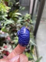 Handmade Ceramic Pendant Jewelry. Unique piece. Indigo