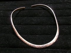 Vtg Sterling 925 Taxco? Mexico~Oval Hammered Torque Collar Necklace~20+ Grams
