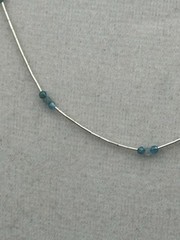 18 in Faceted Blue Apatite Liquid Silver Necklace