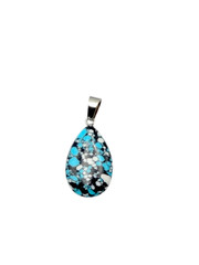 Natural 1″ Stone Teardrop Shaped Pendant Necklace On 17″-18″ Black Cord – CHOICE