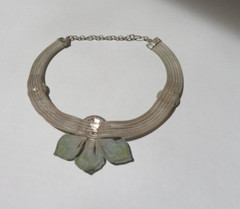 Sarah Cavender Gold Copper Antique Bib Collar Necklace Floral Pendant NWT $299