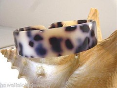 20mm Oceania Faux Black Cookies & White Cream Tortoiseshell Cuff Bracelet Adj #3