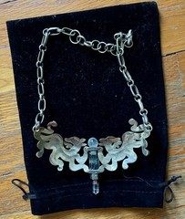 NEW! Mayan Jaguar Silver & Crystal Handmade Artisan Necklace by REBECCA FLOETER