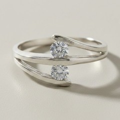 Stylish Plain Sterling Silver Ring Solid 925 With 3.5mm Cubic Zirconia Handmade