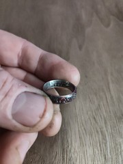 Genuine Handcrafted United States Quarter Glitter Coin Ring 1997 , Size 8