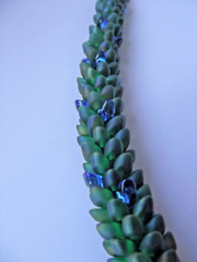 Bracelet KUMIHIMO «GREEN DRAGON» ~ 19cm (7,5″). Handmade.