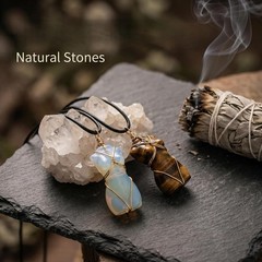 Handcrafted Natural Stone Female Form Pendant Necklace High Color Retention Copp