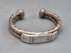 Large Tuareg Coin Silver & Copper Cuff Bracelet – Mali