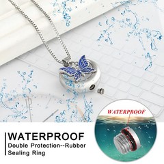 Butterfly Urn Necklace for Ashes Women Men Moon Memorial Ashes Cremation Jewelry