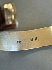 Vintage 60g Unisex Sterling Textured Cuff Bracelet Signed MM Navajo Mary Morgan?