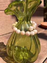 Pearls!! STG 11-12MM NATURAL MULTI COLOR FWP BANGLE BRACELET SILVER SPACERS SZ 7