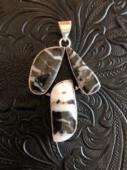 White Buffalo Turquoise Cluster 2” Pendant