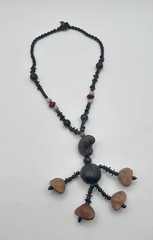 Ethnic African Seed Bead Necklace Handmade Natural Colors