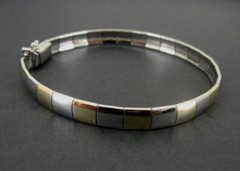 Bracelet Sterling Yellow Gold Vermeil and Silver 925 Sterling Links Italy