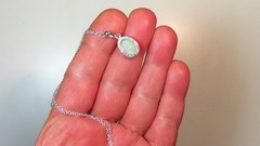 COOBER PEDY 2c OPAL NECKLACE 925 STERLING SILVER PENDANT HT OCA19273