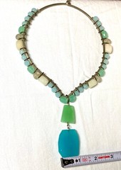 artisan handmade wired bead glass and stone necklace Beach Beauty and Runway too