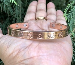 1 Pc Pure Copper Magnetic Healing Bangle Cuff Bracelet Spiritual