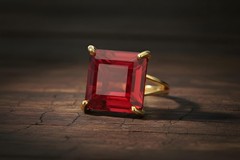 Pink Tourmaline Ring Anemone Jewelry Square Princess Cut 18k Gold Vermeil