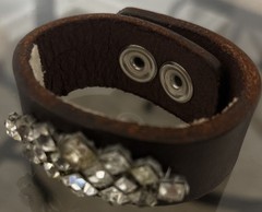 Made In The Deep South Vintage Leather Rhinestones Bracelet Boutique Artisian