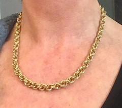 Brass Rope Necklace and Bracelet Set Handmade 19.5” Necklace 7.75” Bracelet