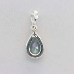 Faceted Pear MYSTIC TOPAZ Teardrop Pendant – 925 STERLING SILVER Rainbow #4-Me