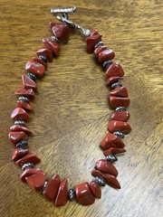 Artisan Red Jasper & Mixed Gemstone Jewelry Lot Of 3. 2 Necklaces& 1 Bracelet