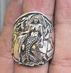 STERLING SILVER MERMAID GREETING DOLPHIN RING SIZE 8