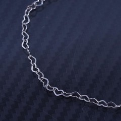 7.25” 3mm, vintage Italian IBB sterling silver 925 heart link chain bracelet