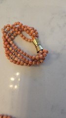 Authentic Orange Coral Necklace And Bracelet Set Over 80″ Of Beads