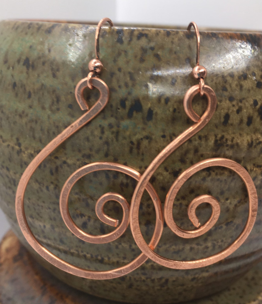 Pure Copper Healing Spiral Earrings, Earring Jewelry, Spiritual Kriya