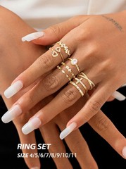 Gold Silver Rings For Women Non Tarnish Gold Plated Stackable Rings Wedding E…
