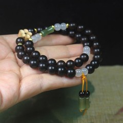 Women’s Meditation Mala Beads 8mm Ebony Plum Blossom Prayer Bead Bracelet