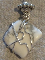 Howlite Pendant On A Sterling Silver Necklace