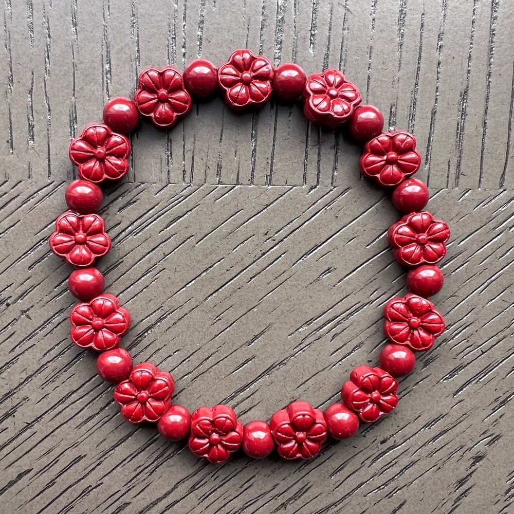 Cinnabar flower bracelet 6.5’