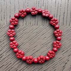 Cinnabar flower bracelet 6.5’