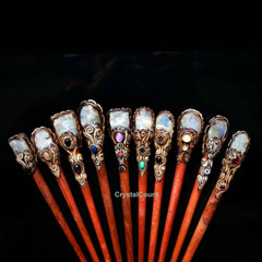Moonstone Druzy Stick Polymer Clay Hair Sticks Hair Accessories Gift For Her