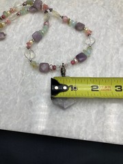 Multicolor Gem & Cultured Pearl Sterling Silver, 18-19” Necklace