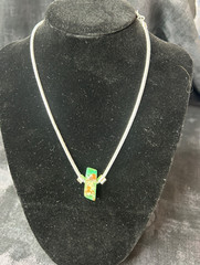 CHRYSOPRASE, TRANSPARENT GREEN WITH STIRLING SILVER RONDELLES
