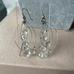 Designer Zuzko Sterling Silver Green Green Amethyst Gemstone Dangle Earrings 3”
