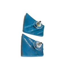 Vintage Two Tone Blue Stripe Trapezoid Art Earrings Modernist Geometric Fashion