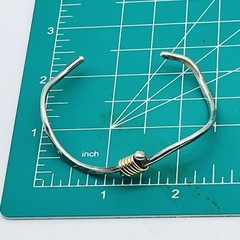 Wire Wrap Bracelet Silver Modernist Wave Abstract Cuff Artisan Made