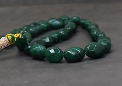 395 Cts Green Emerald Faceted Beaded Single Strand Womens Necklace AK 25 E533