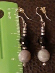 Artisan Labradorite Onyx Silver Pyrite Dangle Earrings