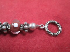HAND FIRED LAMPWORK BEADS MISSISSIPPI STATE STERLING SILVER BRACELET 7-1/2″