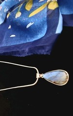 Artisan Handcrafted .925 SSilver Laboradorite Teardrop Pendant.
