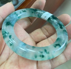 Certified Natural A Grade Icy Green Jade jadeite bracelets 55-56mm