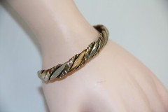 Sergio Lub Tri-Color/Metal Twisted Cuff Bracelet. 100% Hand Crafted in the USA