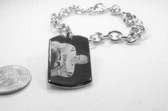 Photo Picture Text Tag Custom 22 x 36 3D dog tag stainless steel oval link chain