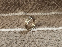 Maryland Handcrafted 90% Silver Washington Quarters coin ring, size 6-1/2 2002